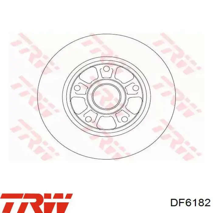 DF6182 TRW disco de freno trasero