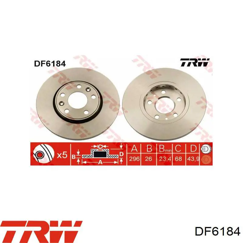 Comprar DF6184 TRW Freno de disco delantero