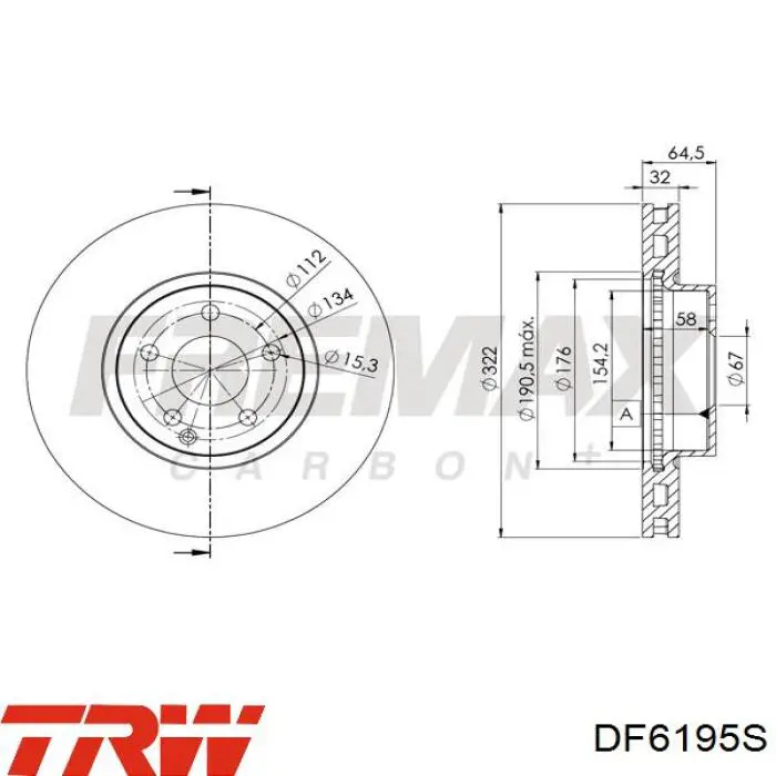 Comprar DF6195S TRW Freno de disco delantero