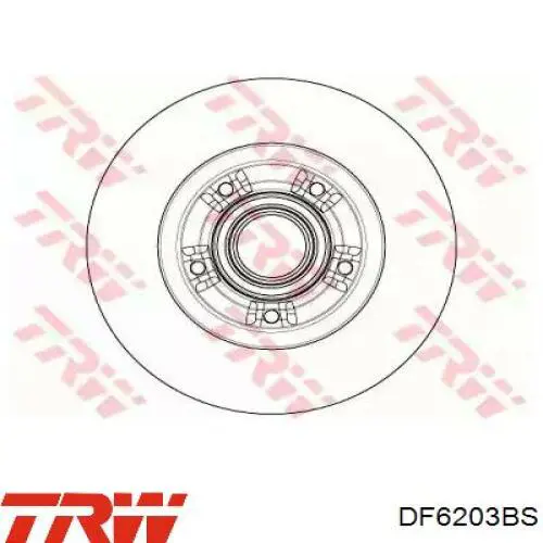 Disco de freno trasero DF6203BS TRW