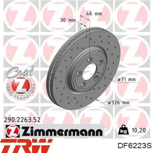 BDR257720 Open Parts freno de disco delantero