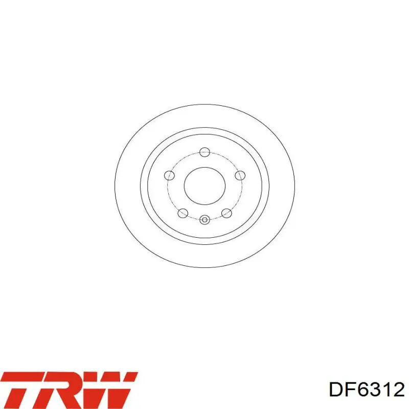 DF6312 TRW disco de freno trasero