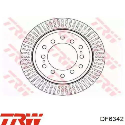 DF6342 TRW disco de freno trasero