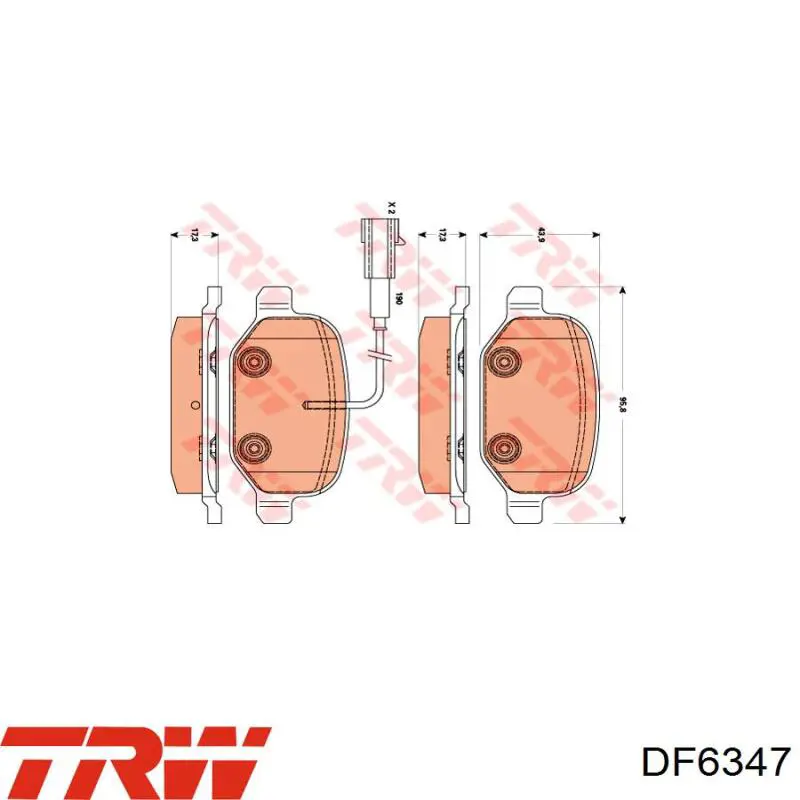 Disco de freno trasero DF6347 TRW