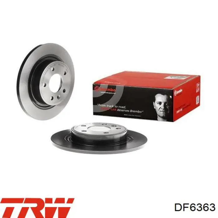 Disco de freno trasero DF6363 TRW
