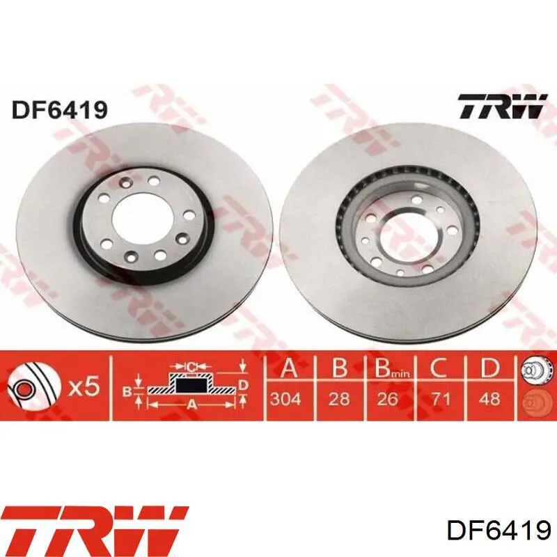 Disco de freno 5QN615301 VAG