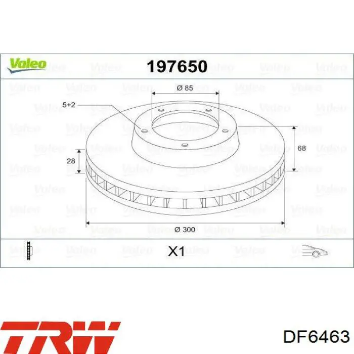 Disco de freno DF6463 TRW
