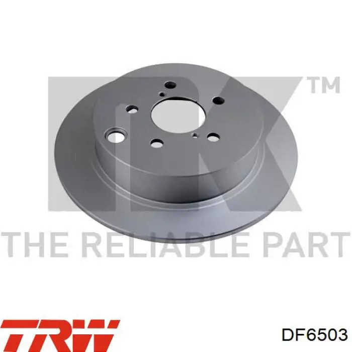 Disco de freno trasero DF6503 TRW