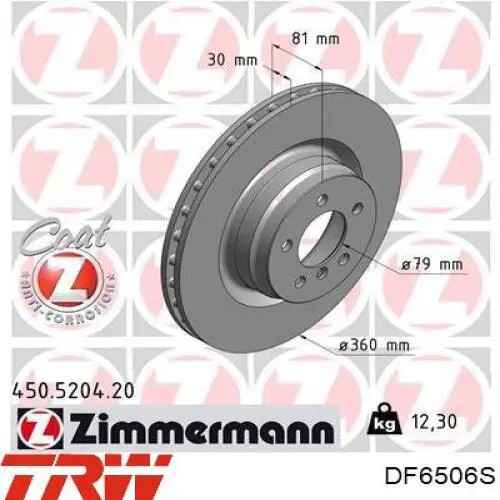 Comprar DF6506S TRW Freno de disco delantero