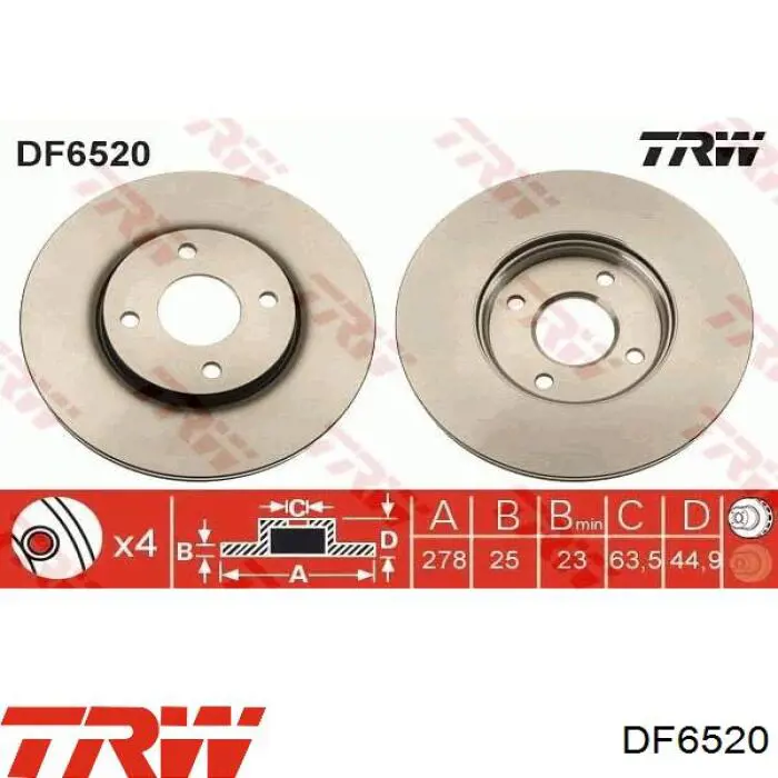 DDF2548C Ferodo disco de freno delantero
