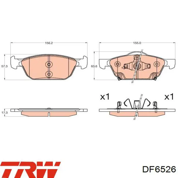 Disco de freno trasero DF6526 TRW