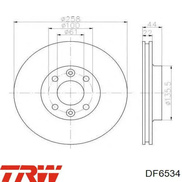 Disco de freno DF6534 TRW