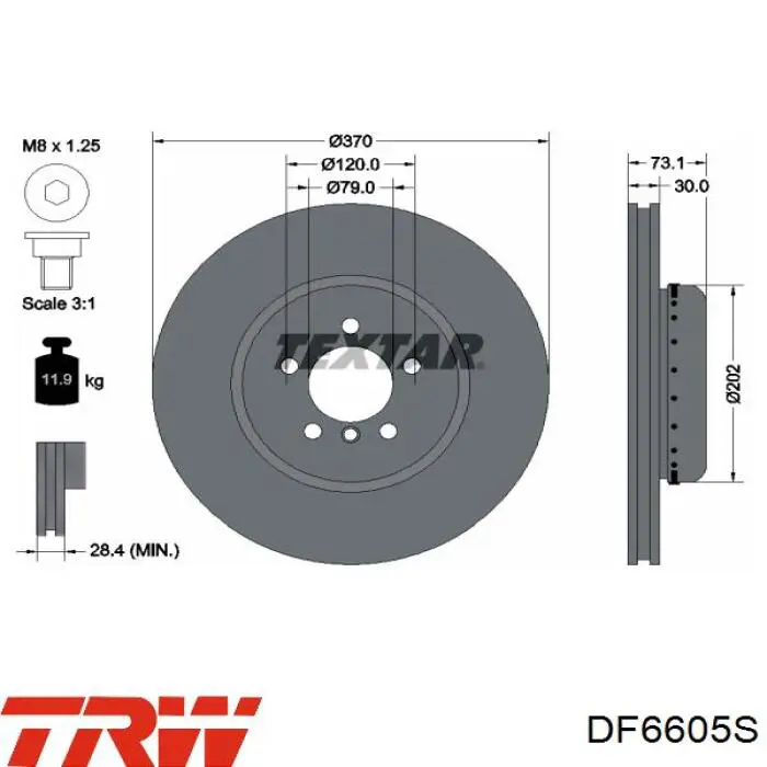 Comprar DF6605S TRW Freno de disco delantero