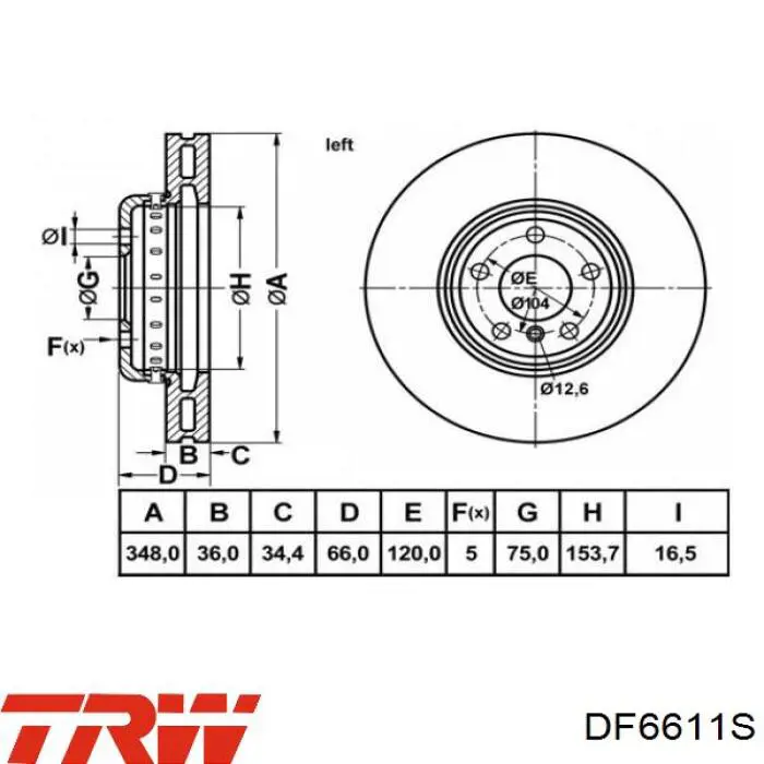 Frenos delanteros TRW DF6611S precio, desde 165,04 EUR