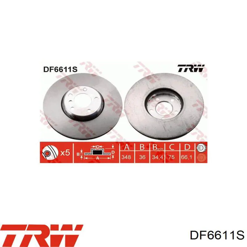 Comprar DF6611S TRW Freno de disco delantero