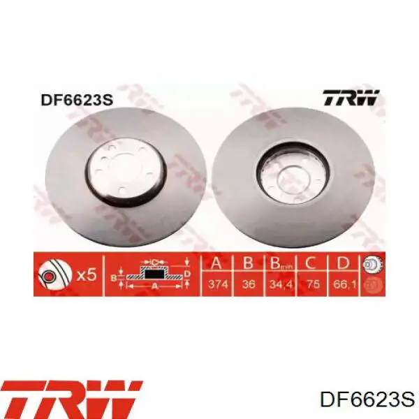 Comprar 34106898732 BMW Freno de disco delantero