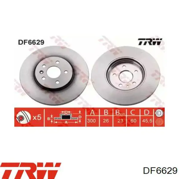 Disco de freno DF6629 TRW