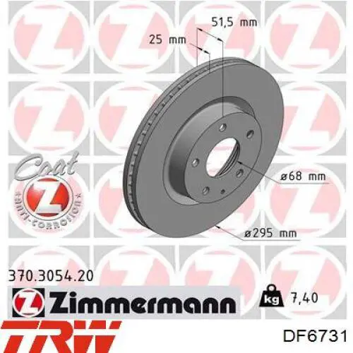 Comprar DF6731 TRW Freno de disco delantero