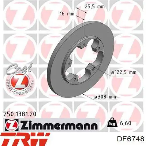 8DD355122781 HELLA disco de freno trasero