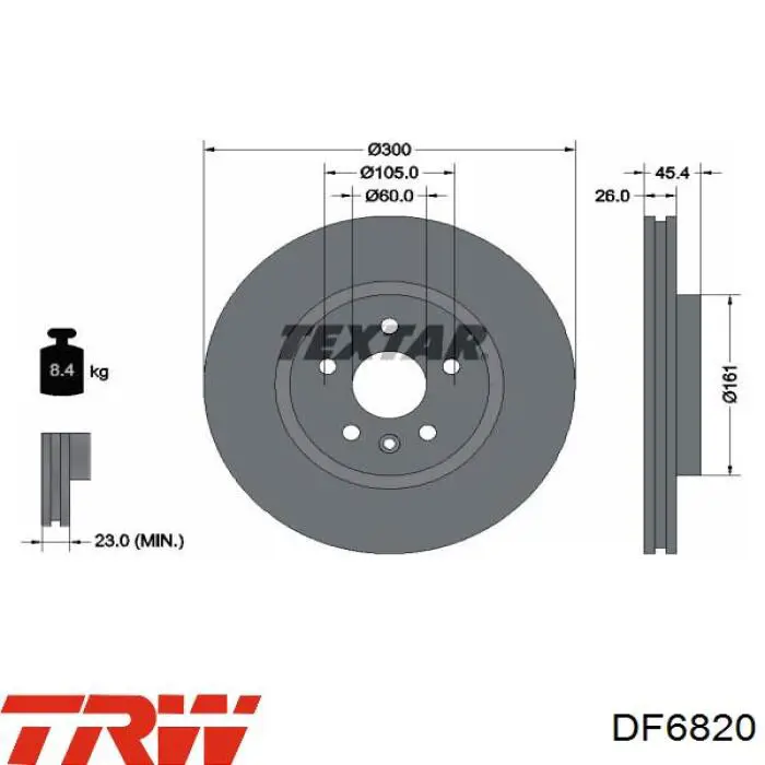 Comprar DF6820 TRW Freno de disco delantero