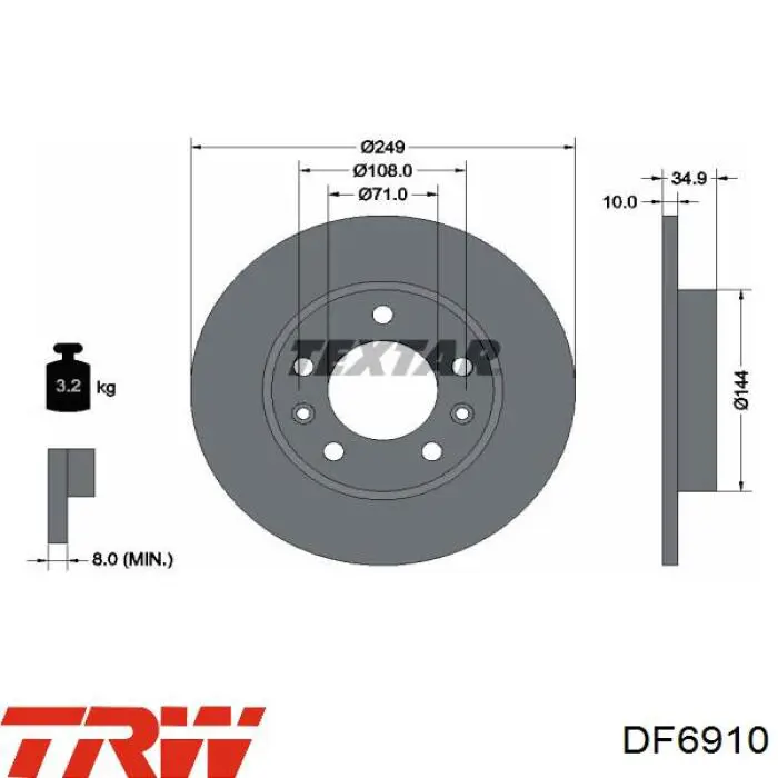 107710 Febi disco de freno trasero