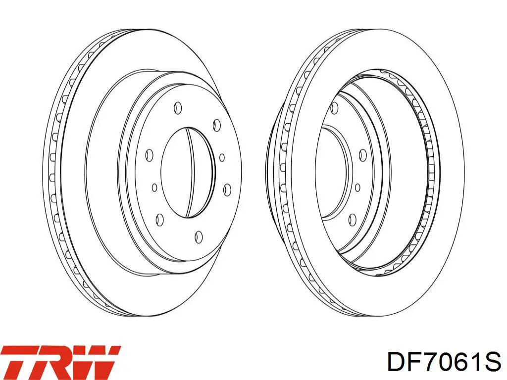 Disco de freno trasero DF7061S TRW