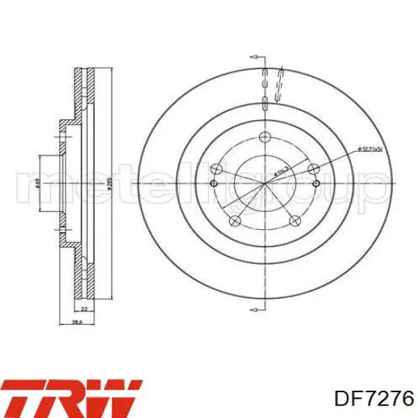 Disco de freno DI507C Japan Parts