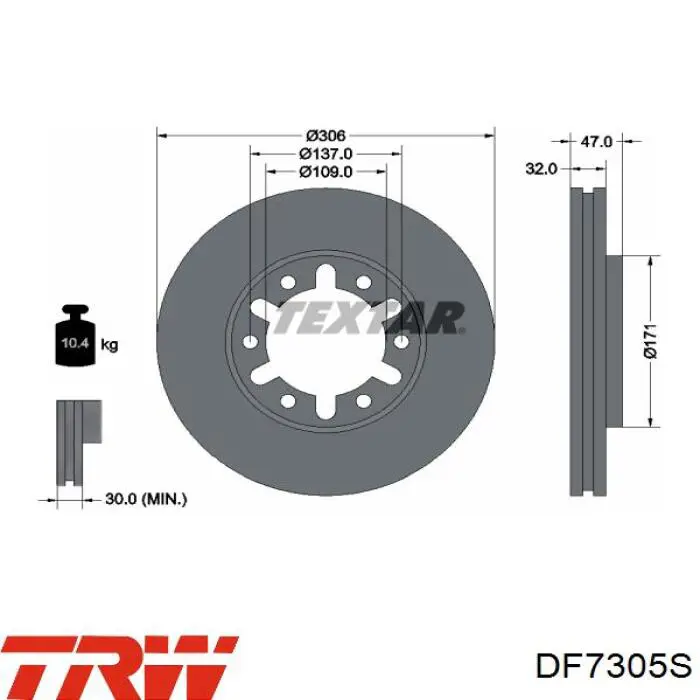 Comprar DF7305S TRW Freno de disco delantero