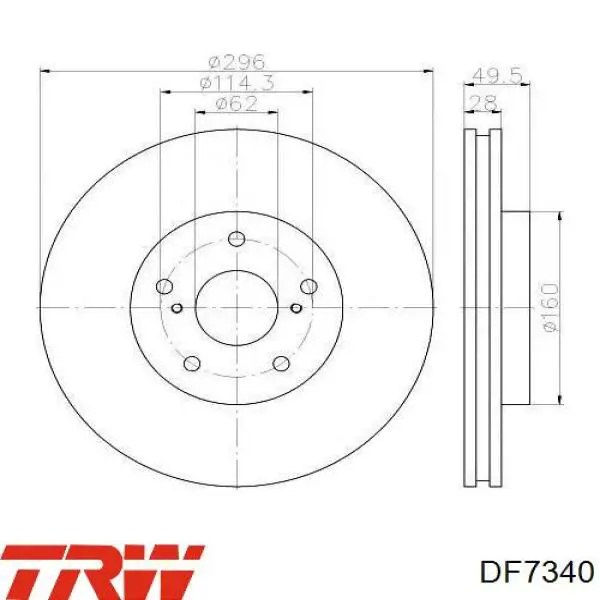 Comprar DF7340 TRW Freno de disco delantero