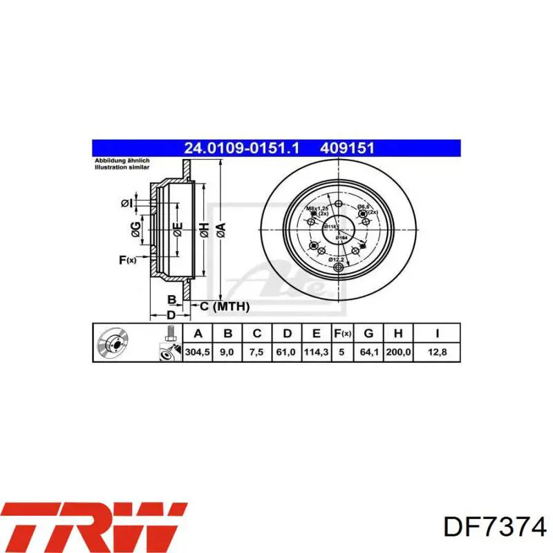 Frenos traseros TRW DF7374