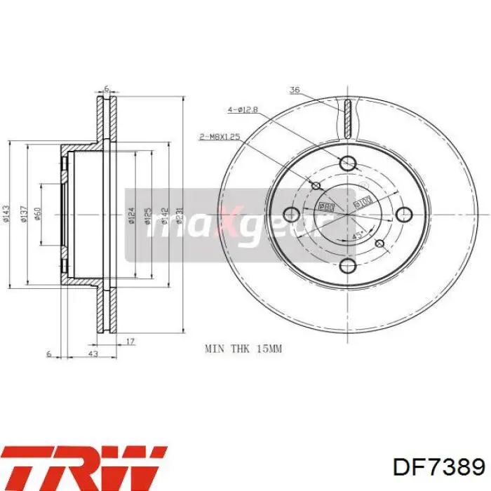 DF7389 TRW freno de disco delantero