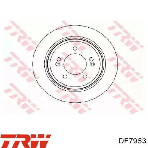 Disco de freno trasero DF7953 TRW