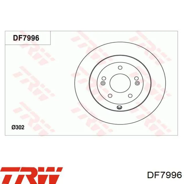 DF7996 TRW disco de freno trasero