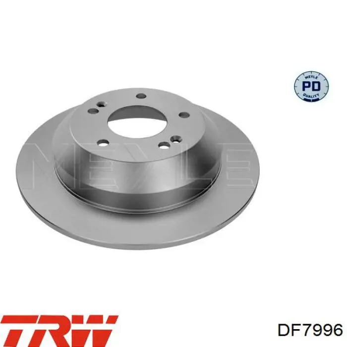 Disco de freno trasero DF7996 TRW
