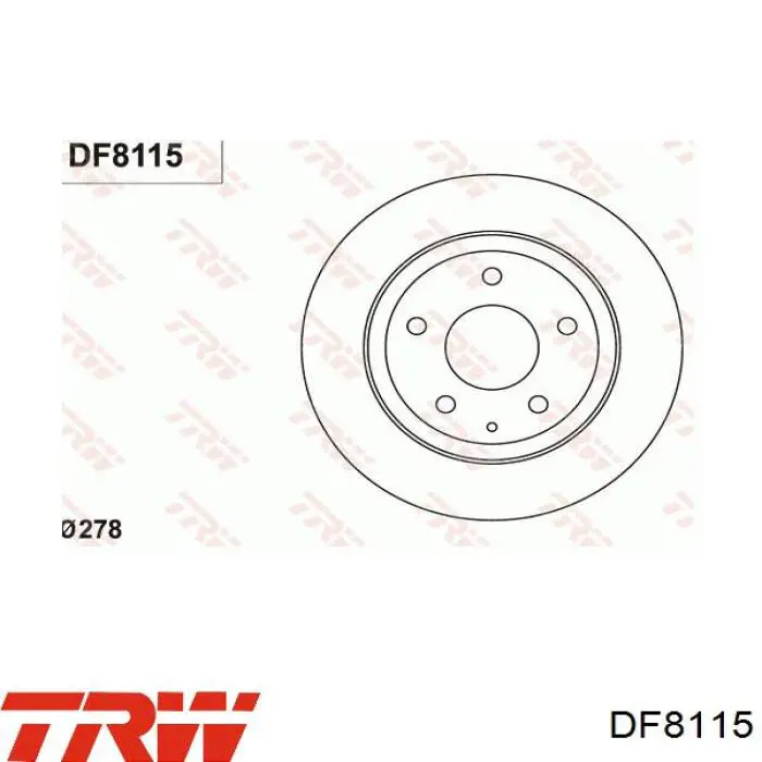 DF8115 TRW disco de freno trasero