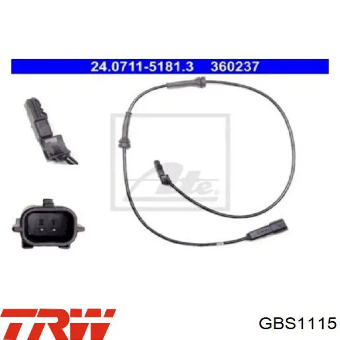 GBS1115 TRW Sensor de freno, trasero