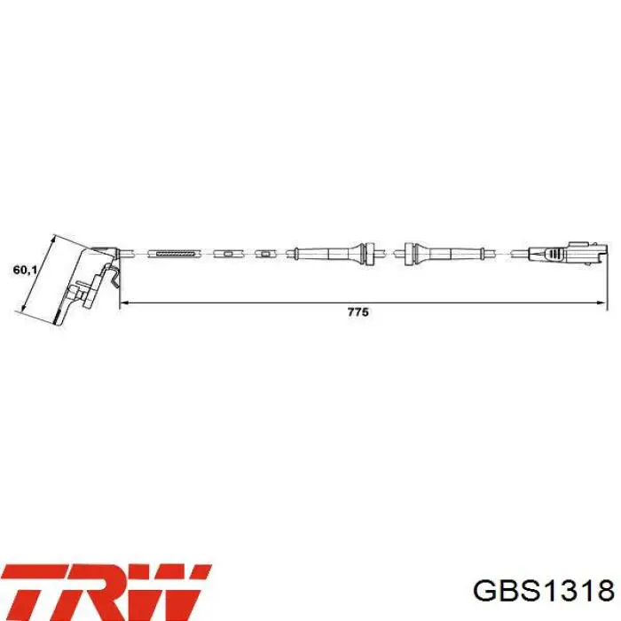 Sensor ABS trasero TRW GBS1318