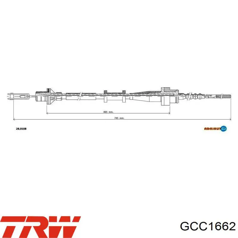 GCC1662 TRW cable de embrague
