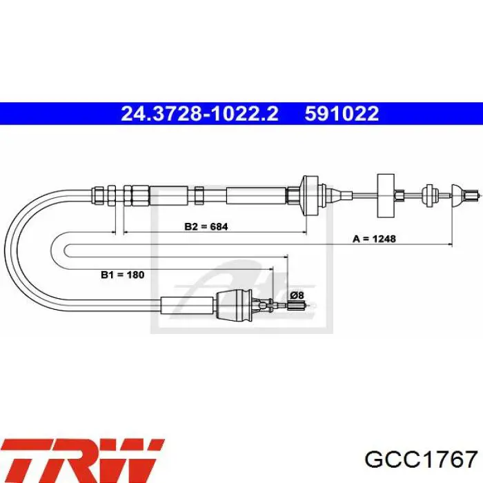 GCC1767 TRW cable de embrague