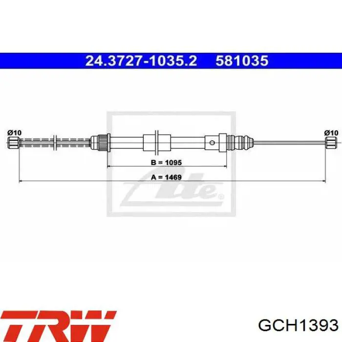 41.0284 Adriauto cable de freno de mano trasero derecho/izquierdo