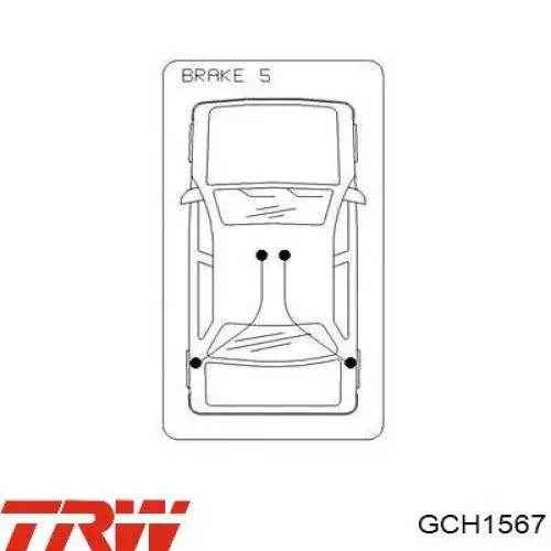 GCH1567 TRW cable de freno de mano trasero izquierdo