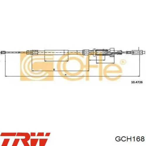 GCH168 TRW cable de freno de mano delantero