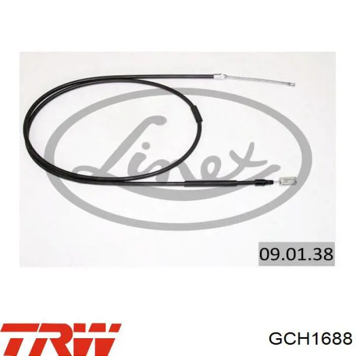 GCH1688 TRW cable de freno de mano trasero derecho