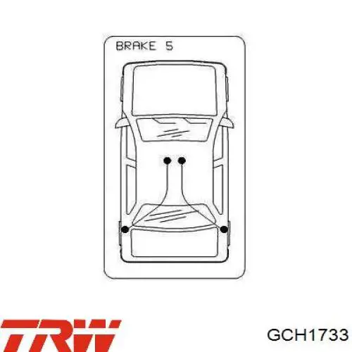 GCH1733 TRW cable de freno de mano trasero izquierdo