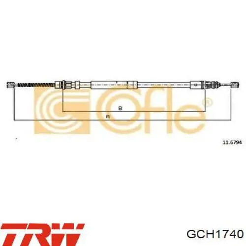 GCH1740 TRW cable de freno de mano trasero izquierdo