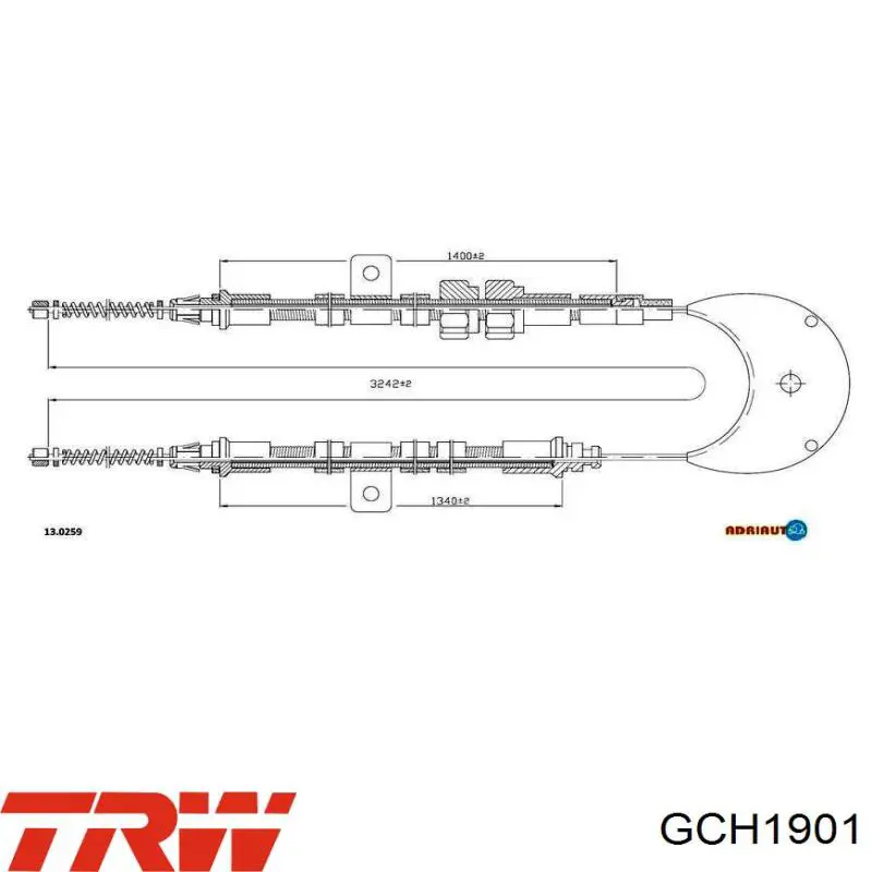 GCH1901 TRW cable de freno de mano trasero derecho/izquierdo