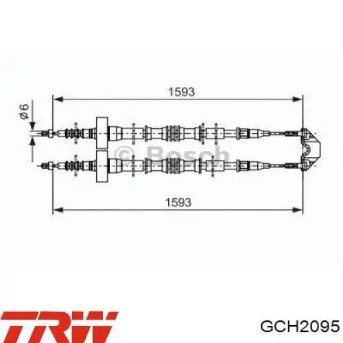 Cable de freno de estacionamiento delantero 403028 Beca Cables