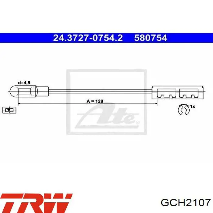 GCH2107 TRW cable de freno de mano trasero derecho/izquierdo
