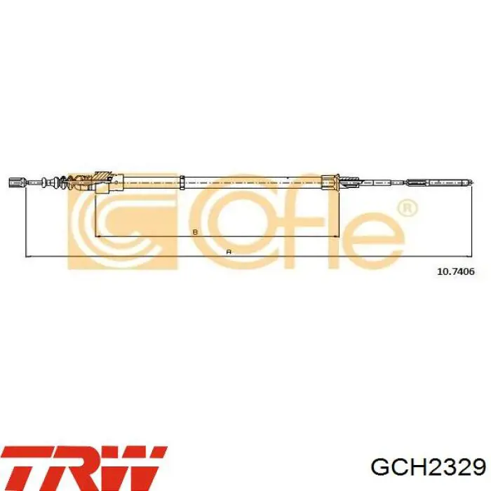 GCH2329 TRW cable de freno de mano trasero derecho/izquierdo
