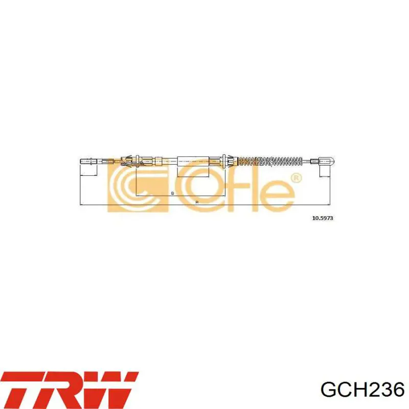 GCH236 TRW cable de freno de mano trasero izquierdo